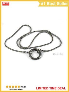 O-Ring Square Chain Collar Necklace Brass Alloy Push Gate Minimalist Punk Choker